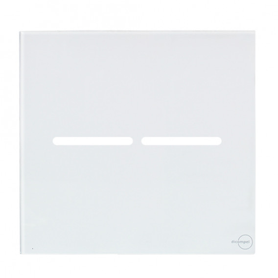 Placa p/ 2 Interruptores 4x4 - Novara Glass Branco